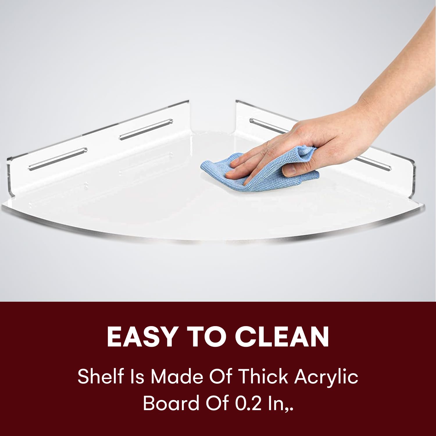 Vdomus Set of 2 Shower Caddies - No-Drill Floating Adhesive Storage