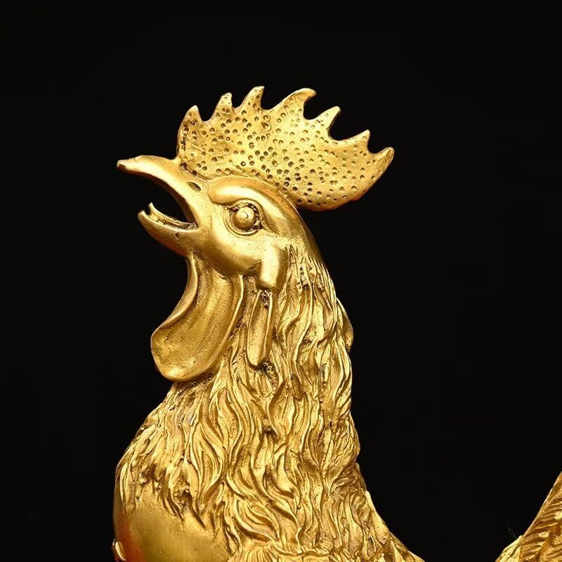 Julrybox Brass Chicken Feng Shui Statue Decor 1