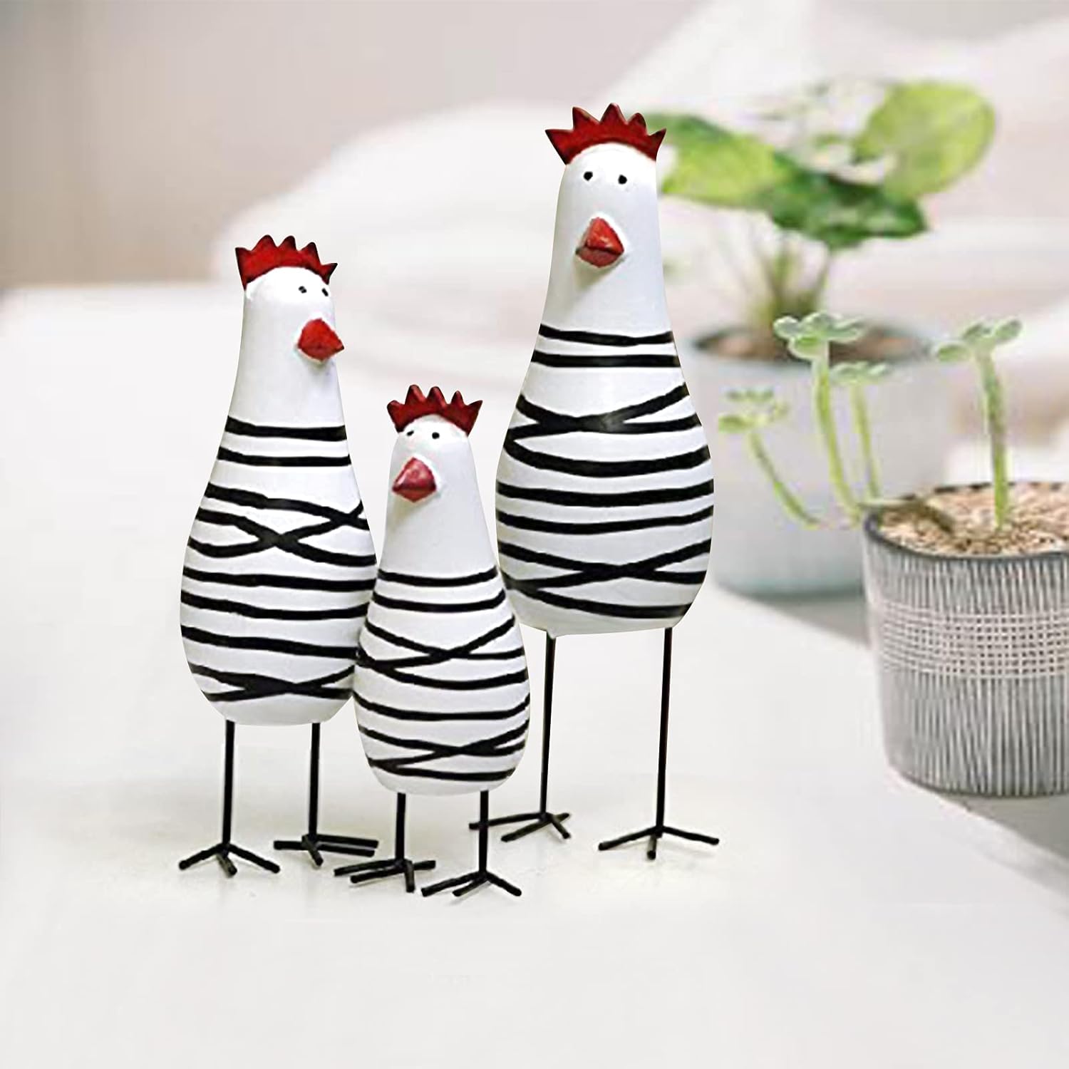 Notakia Wooden Rooster Home Decor Set of 3