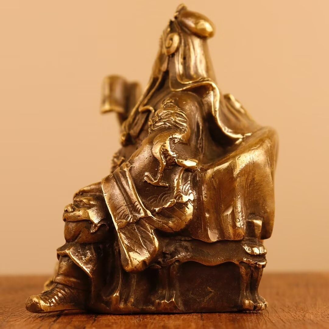 Guan Yu Brass Statue Feng Shui Decor 393551IN