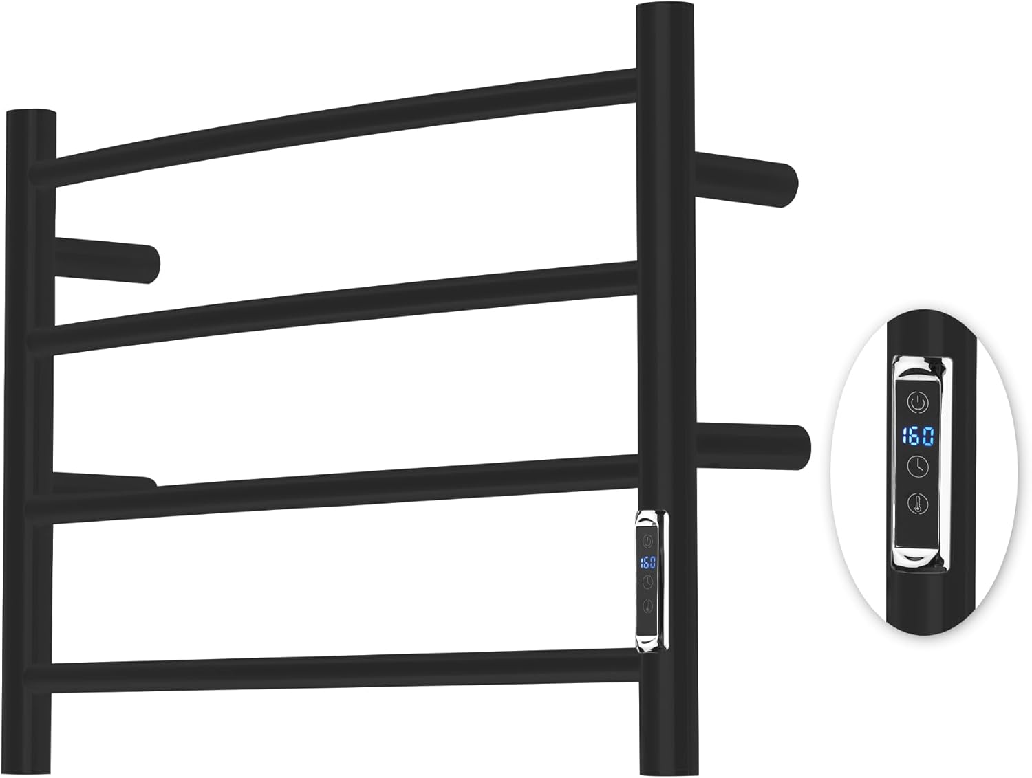 BLARALA Heated Towel Rack 4 Bar Stainless Steel with Timer Temperature Control
