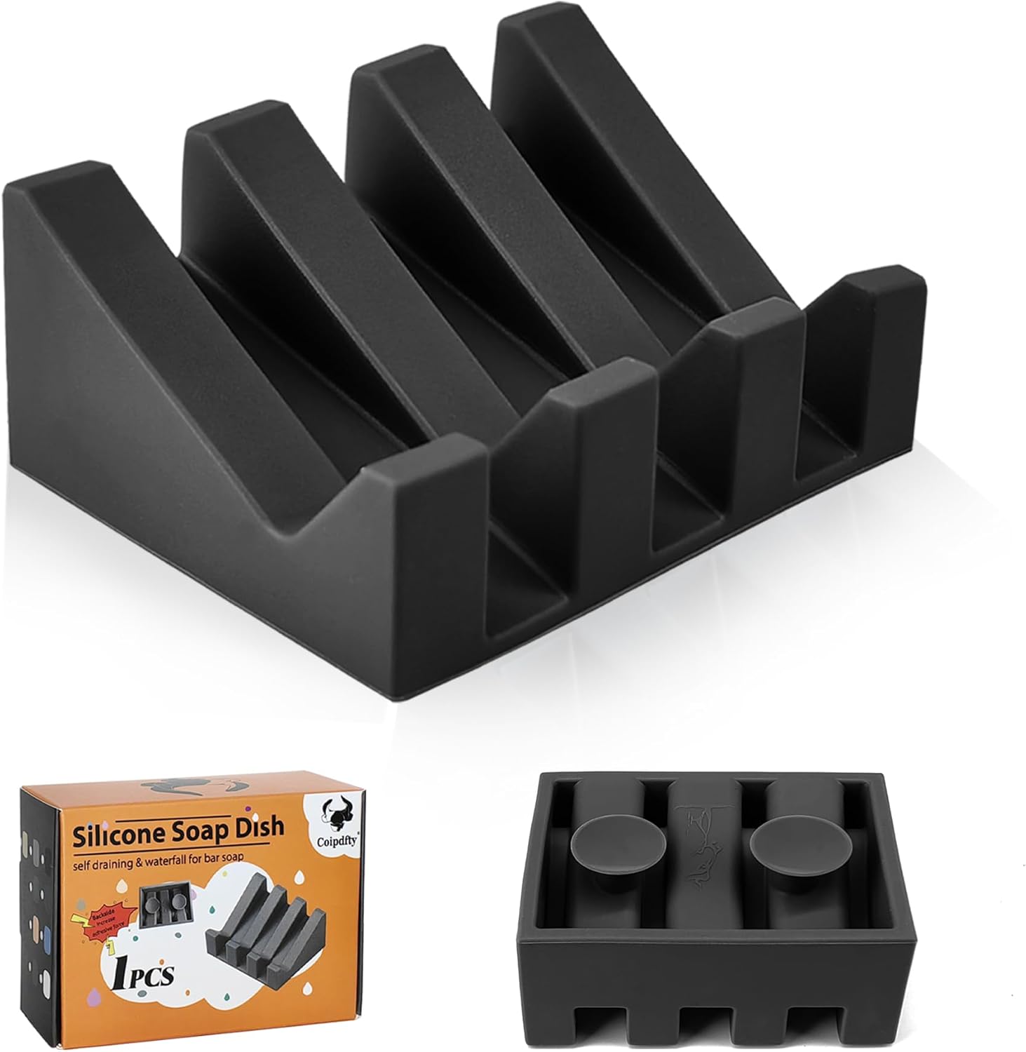 Upgrade Suction Silicone Soap Dishes with Drainage