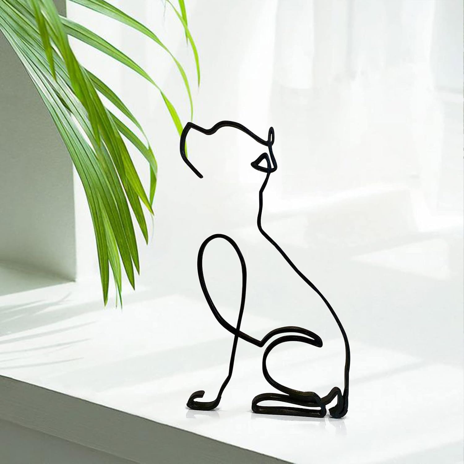 Nudsfuii Desk Statue Figurines Minimalist Dog Sculpture