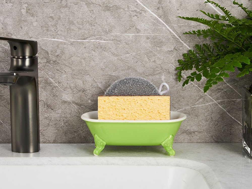 65 Inch Ceramic Soap Dish with 3 Drain Holes
