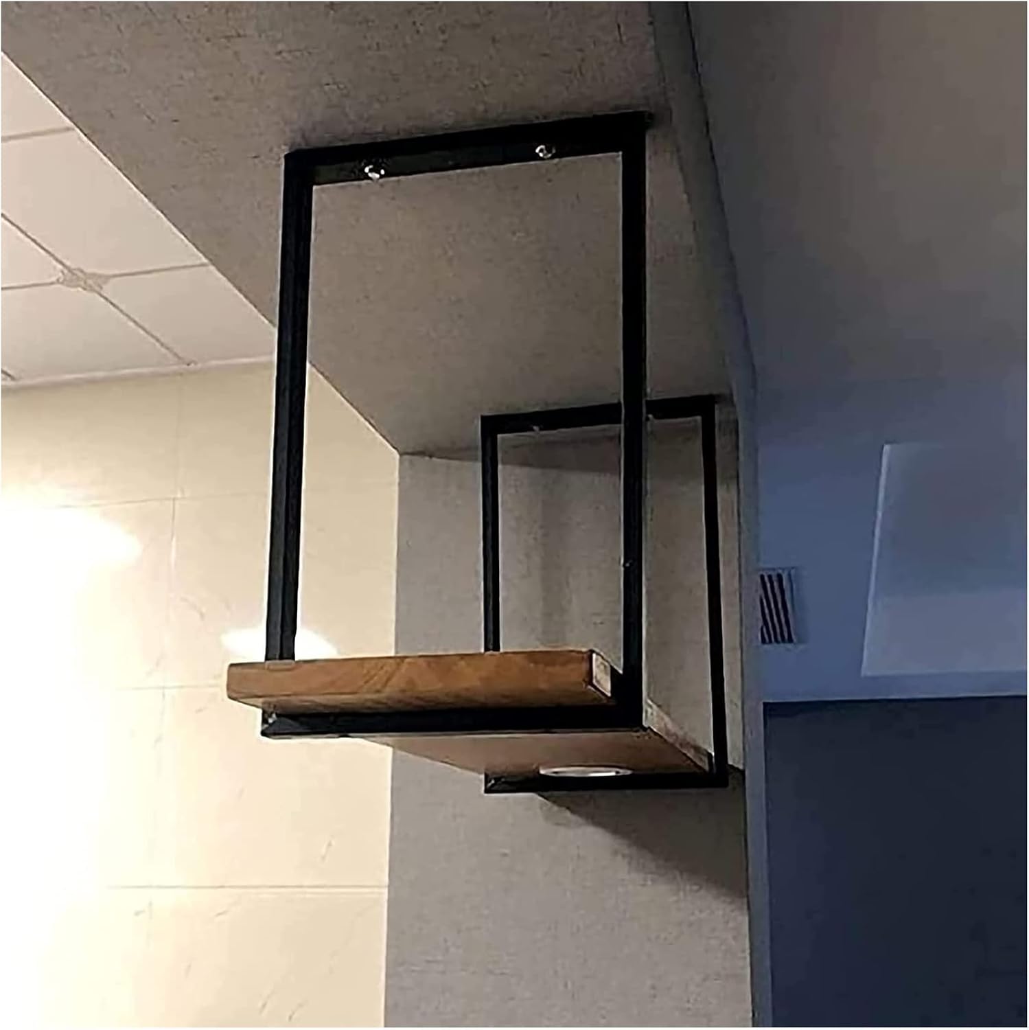 ALDEPO Wine Rack Hanging Wrought Iron Decor Shelf