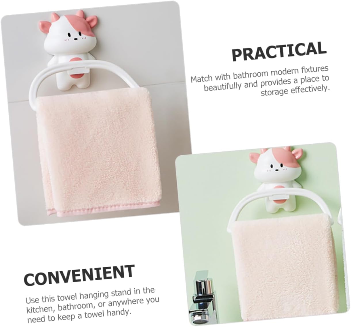 Cabilock Cute Towel Holder Wall Mounted Bathroom Decor