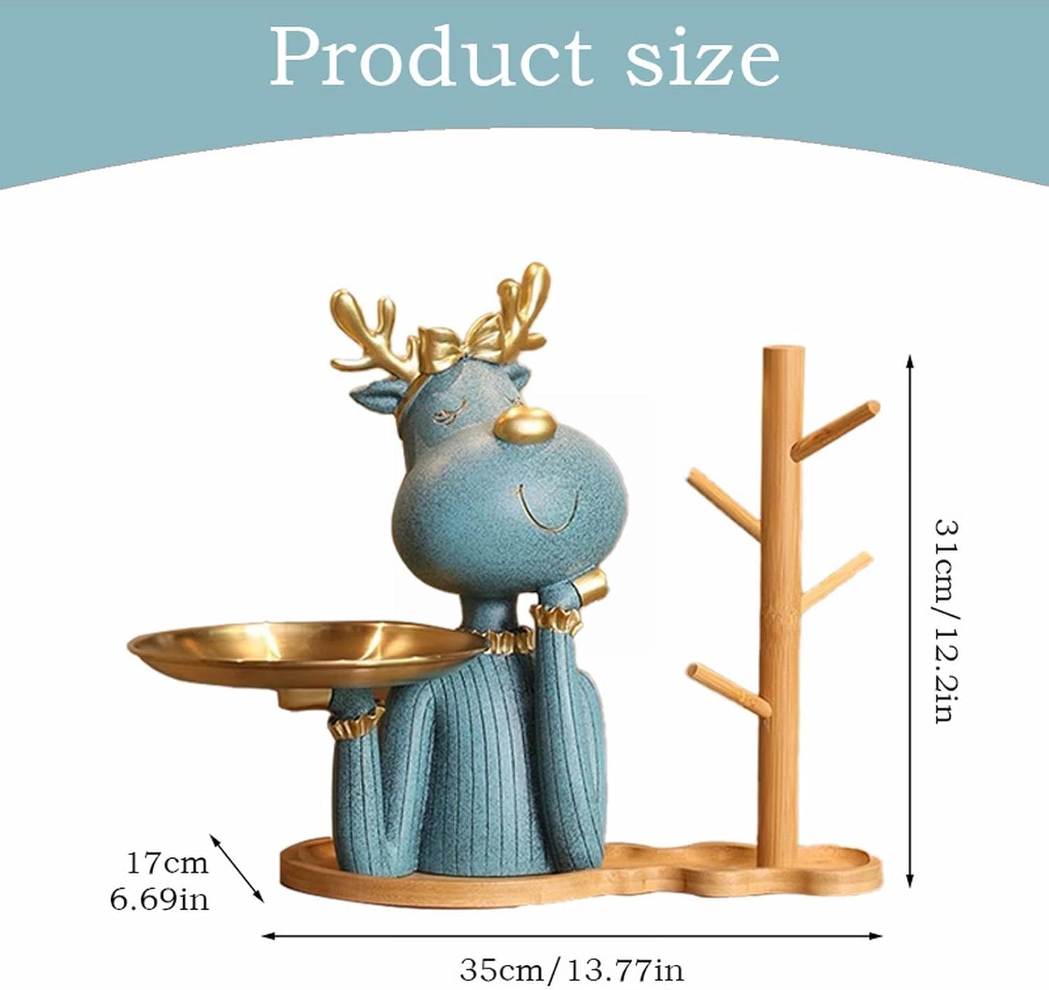 Wood Tray Statues Key Holder for Home Decor