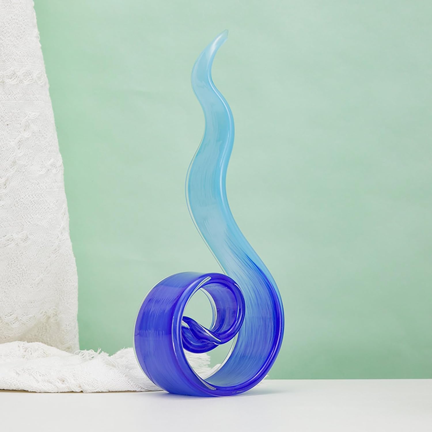 115 Tall Hand-Blown Glass Flame Art Statue Home Decor