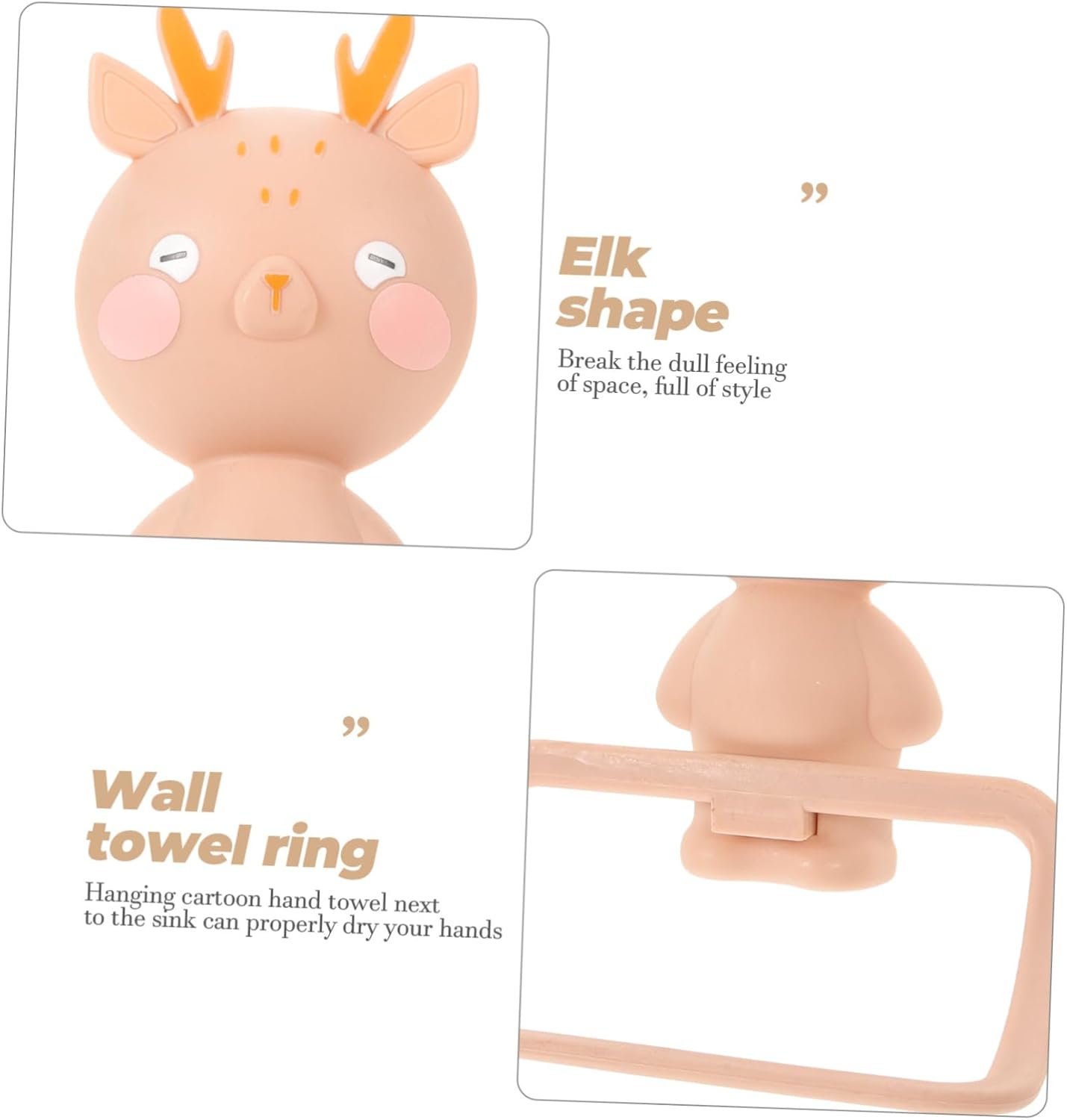 Labrimp Cartoon Elk Wall Towel Rack