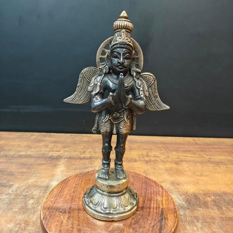 Statuestudio Standing Garuda Brass Idol 12 Inch