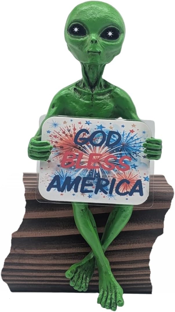 John Bernard Company Alien Invasion 4th of July Patriotic Statue