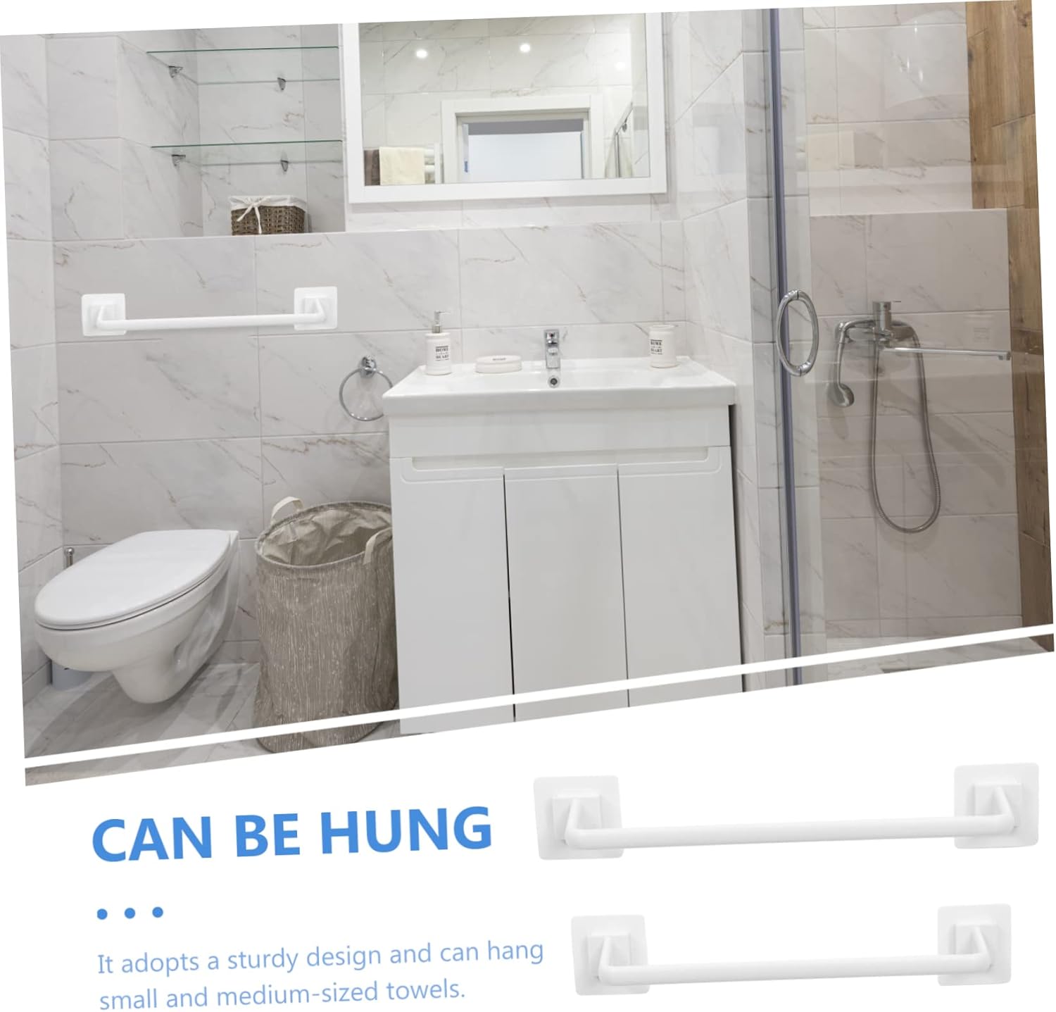 Anneome Plastic Towel Rack - Wall Mounted Non-Slip Bathroom Holder