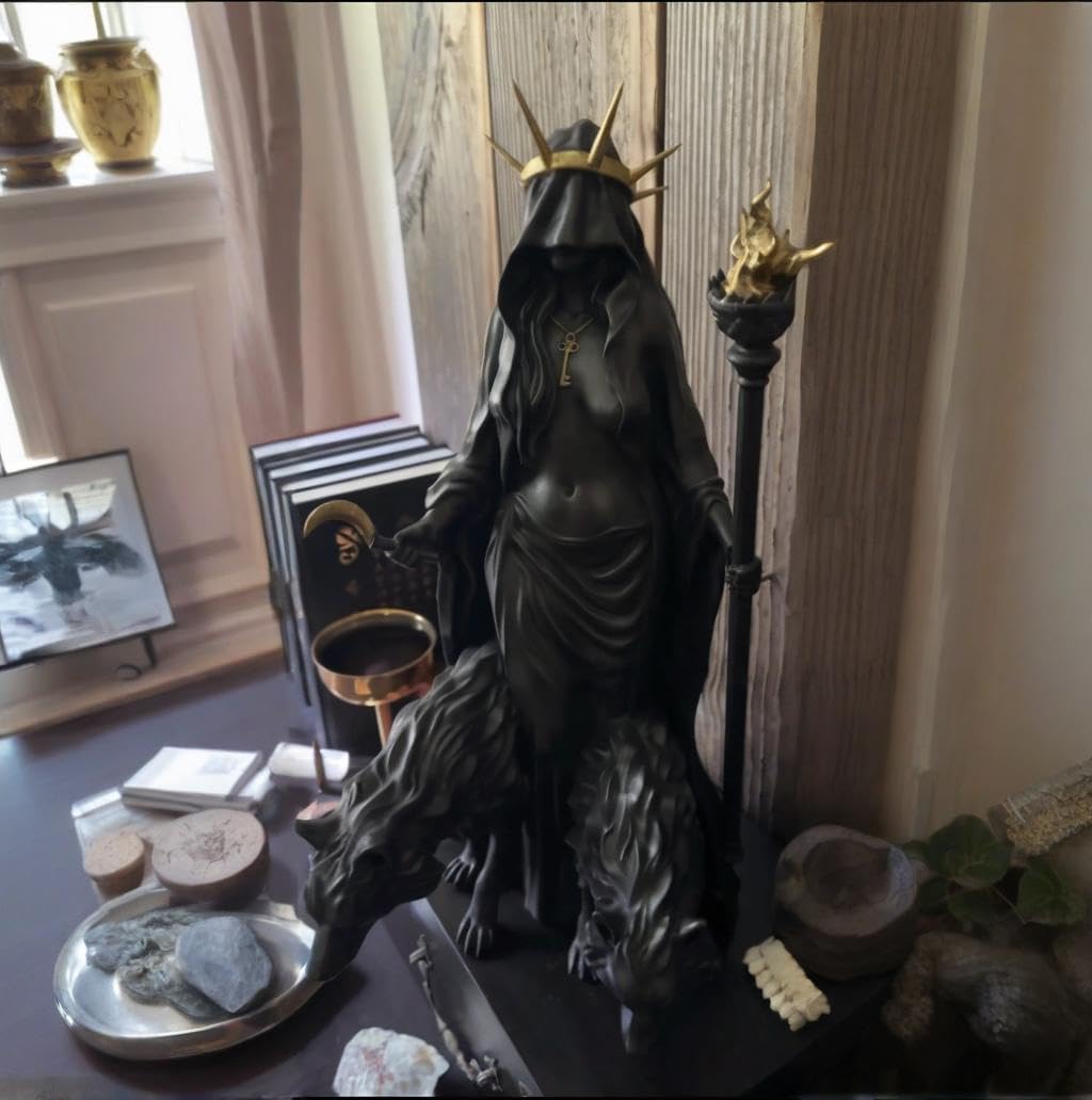 Hekate Niktipolos Statue - Greek Goddess with Magic Hounds