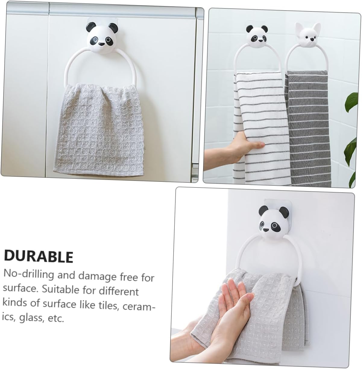SWOOMEY 3PCS Cartoon Wall Mounted Towel Rack