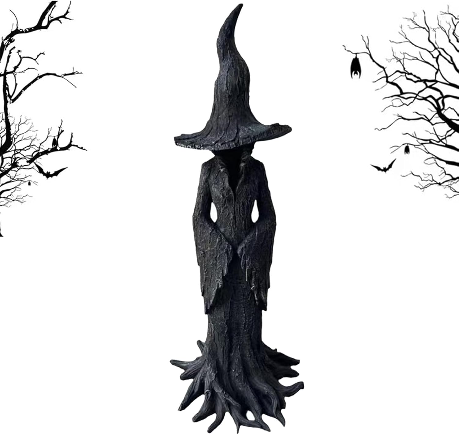 Gothic Halloween Witch Statue - 787in Black Resin Decor