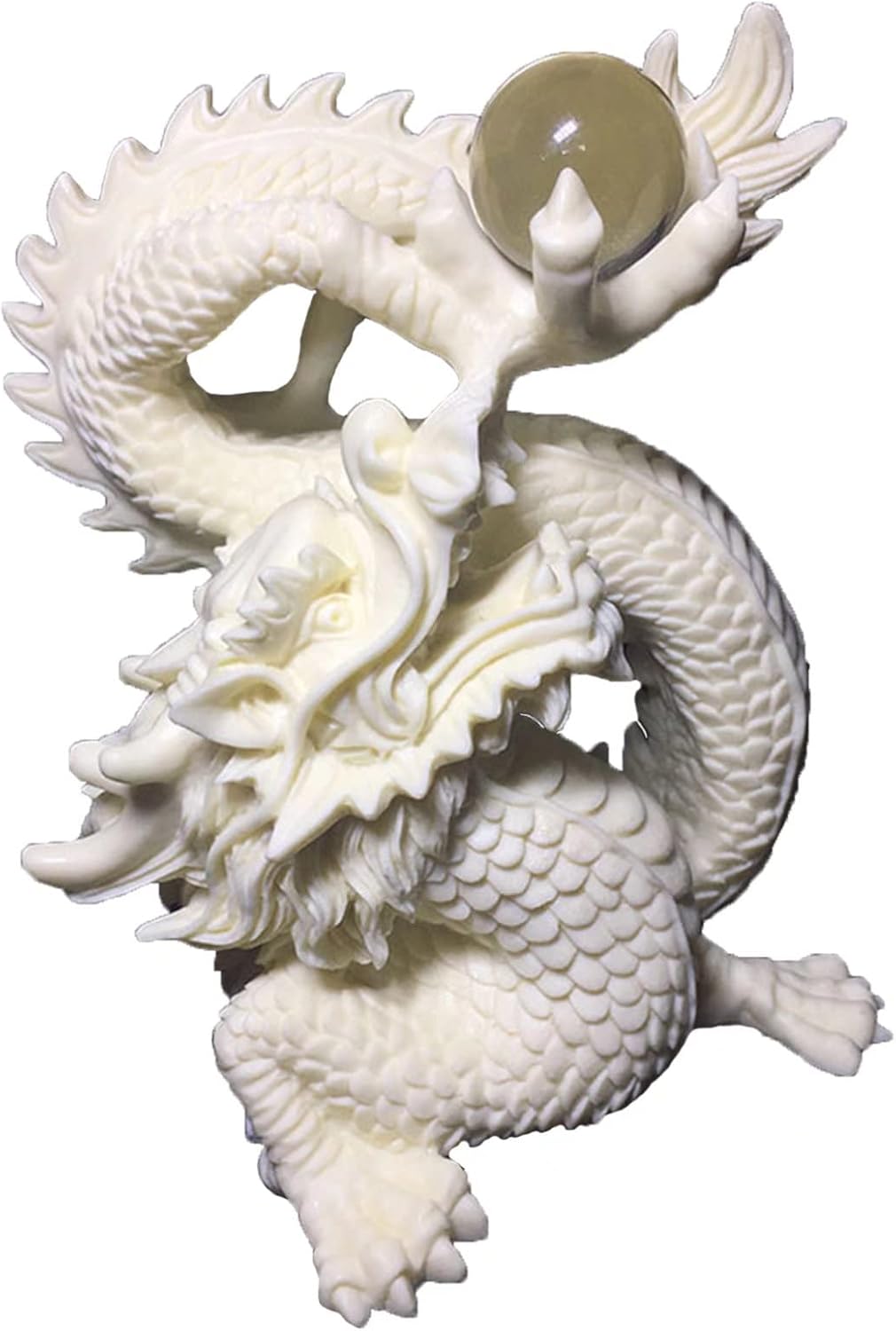 Chinese Feng Shui Dragon Statue Hand-Carved Home Office Decor