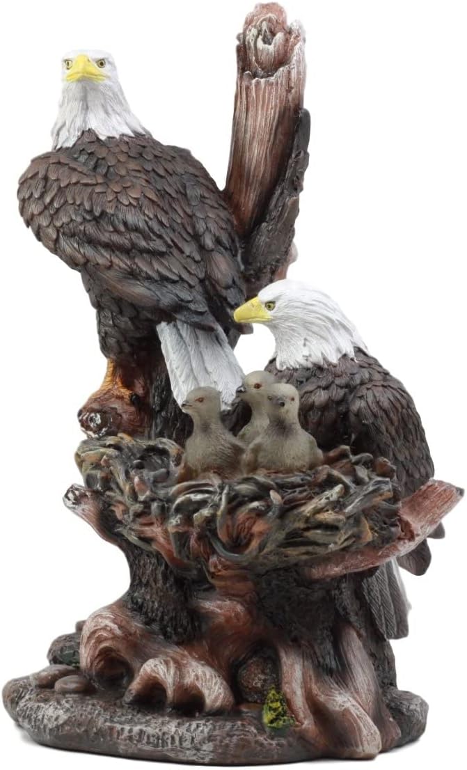 Ebros Gift Wildlife Bald Eagle Family Statue 12 Inch
