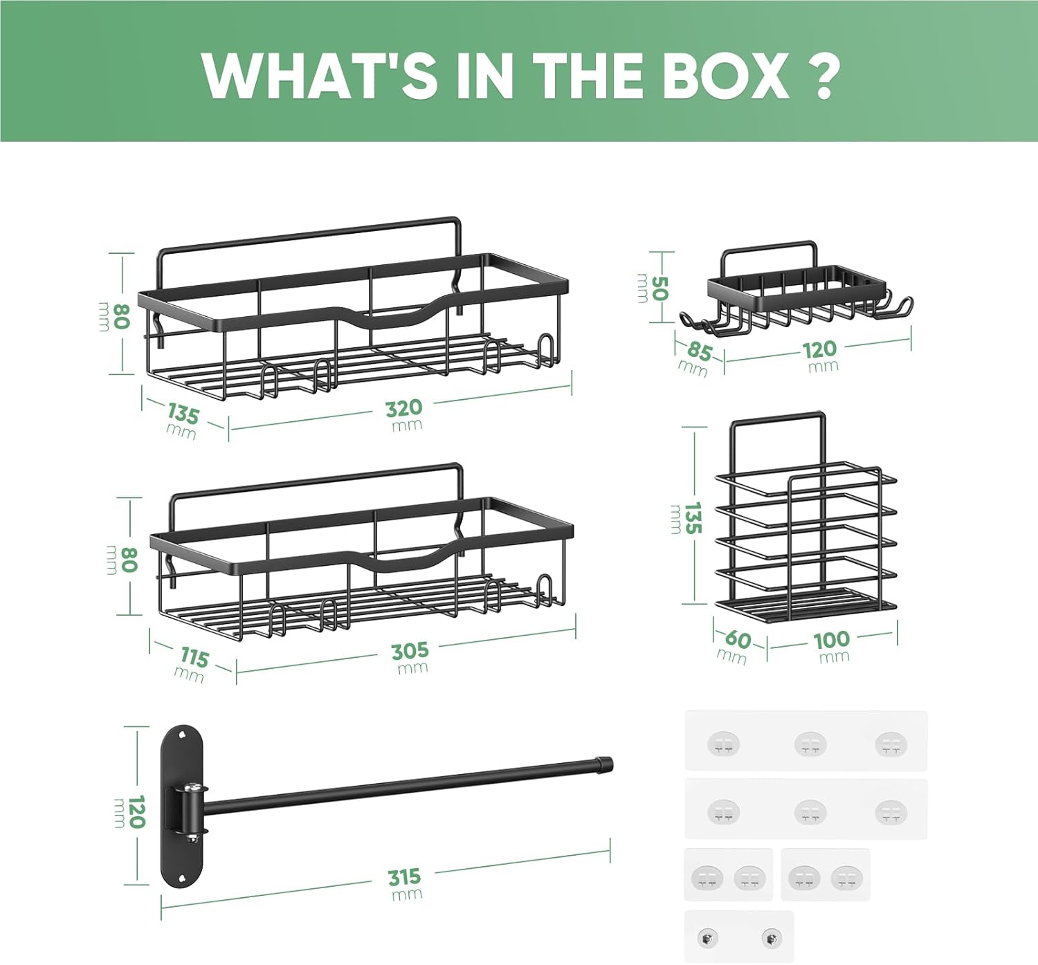 Almaybe 5-Pack Corner Shower Shelf Set