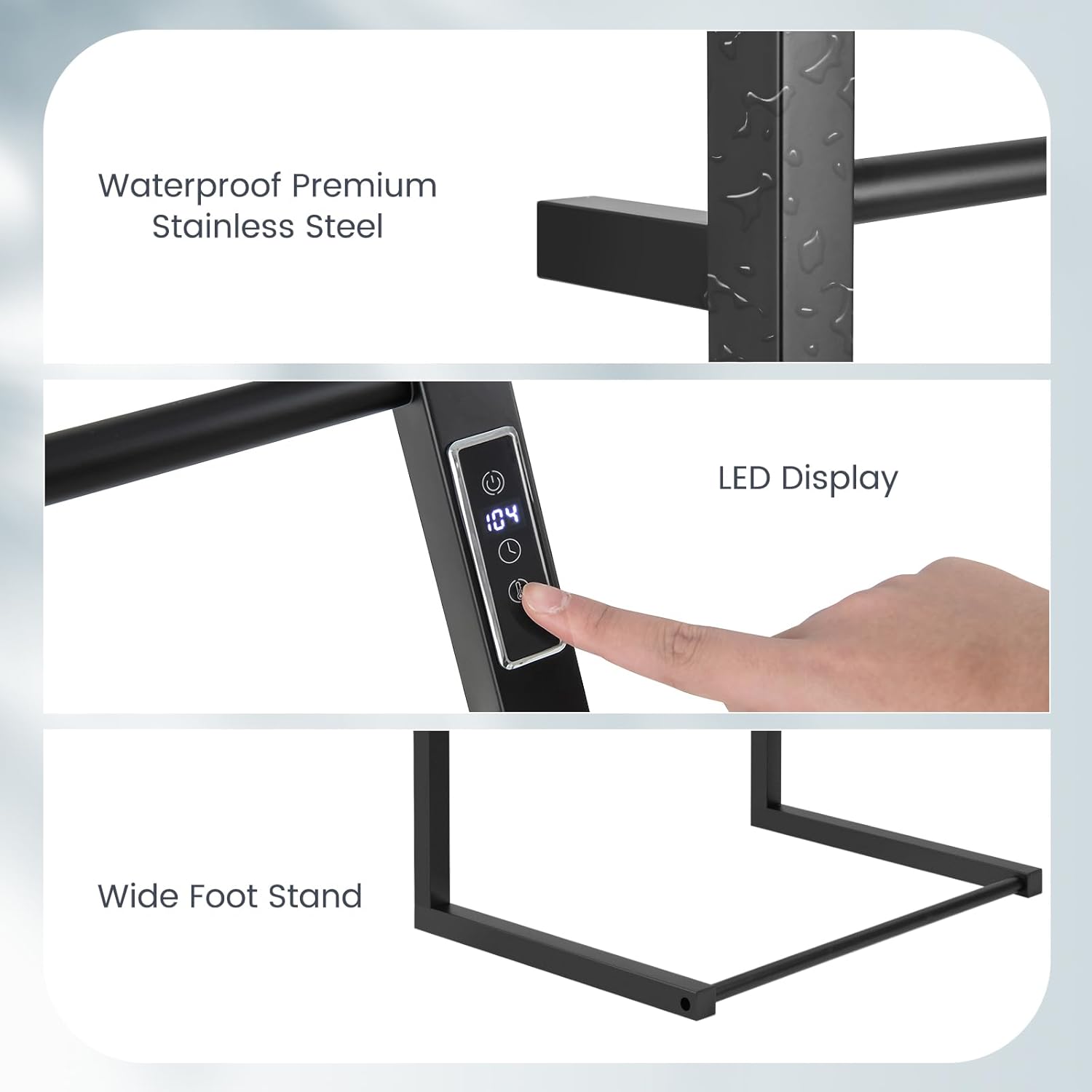 Tangkula 2-in-1 Towel Warmer Rack with LED Display