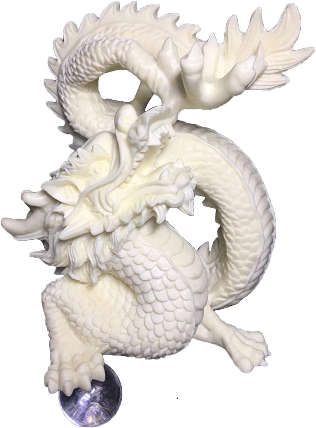 Chinese Feng Shui Dragon Statue Hand-Carved Home Office Decor