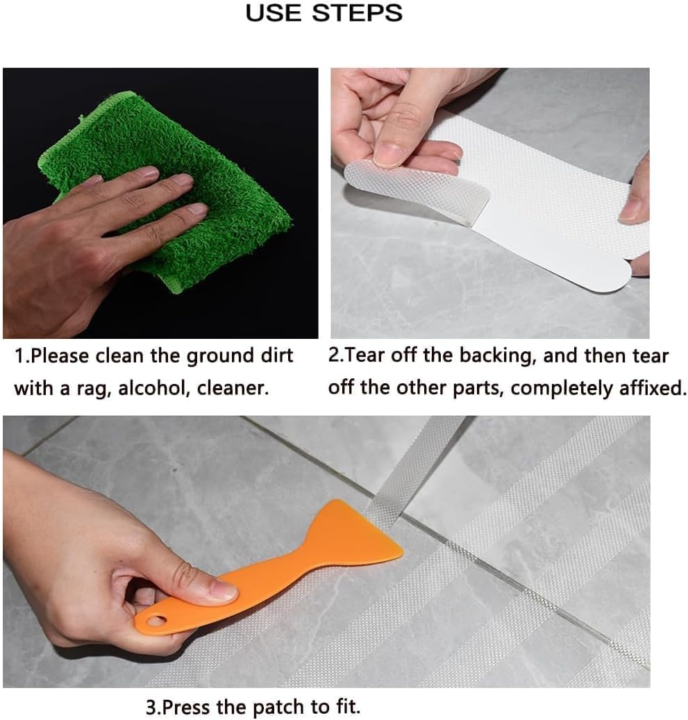 24 PCS Anti Slip Strips for Bathtub Shower Stairs - White