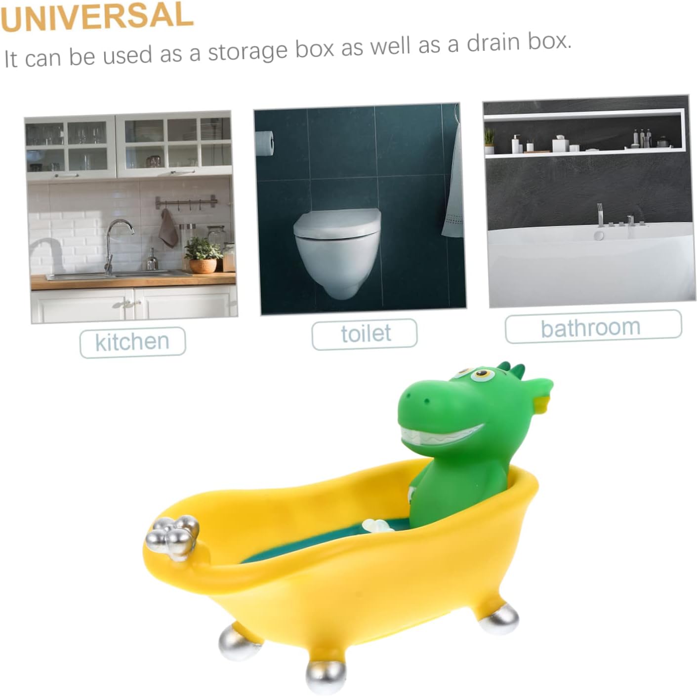 Unomor Dinosaur Soap Dish with Drain Hole