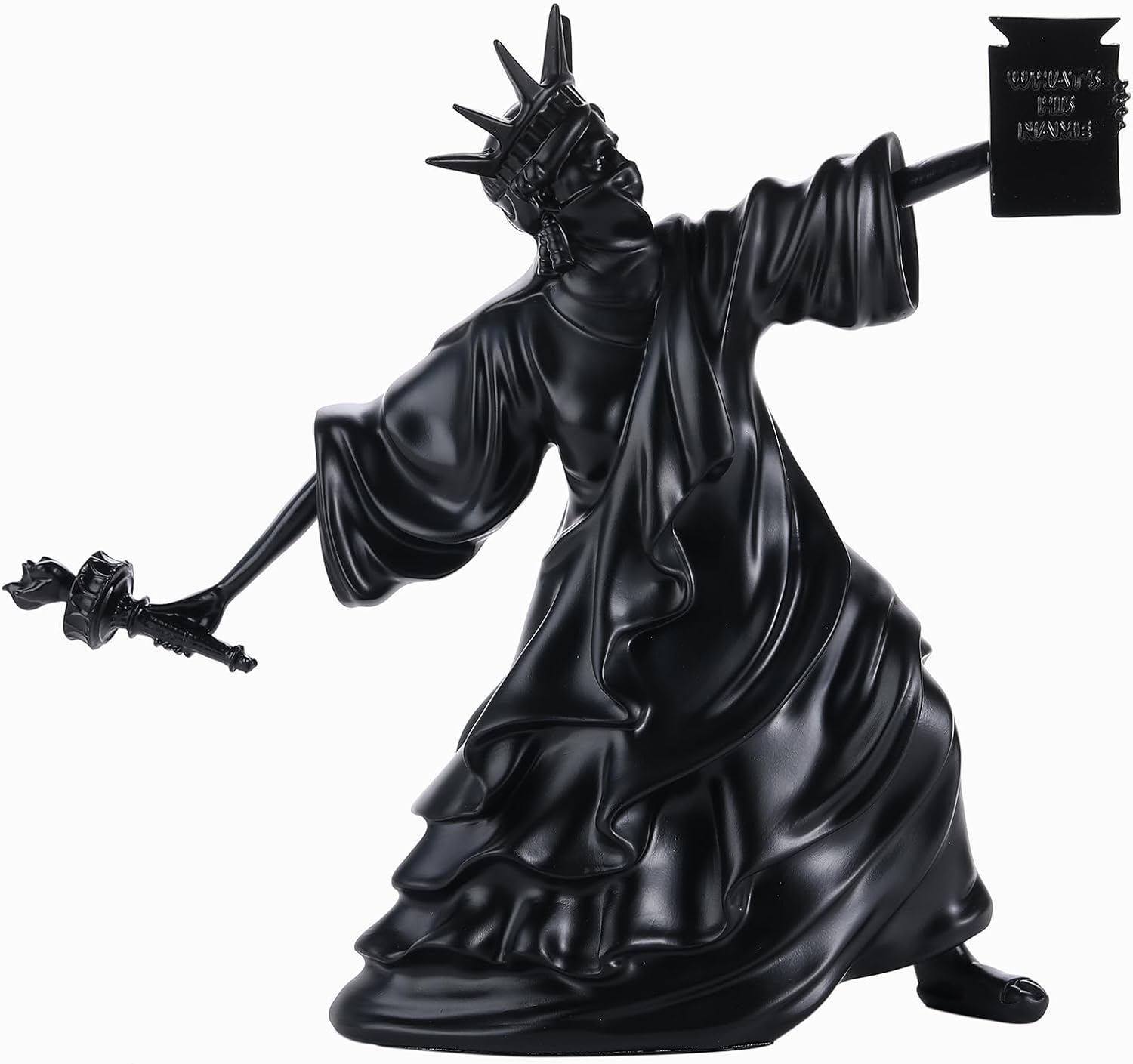 Creative Art Flame Girl Statue Home Decoration Black