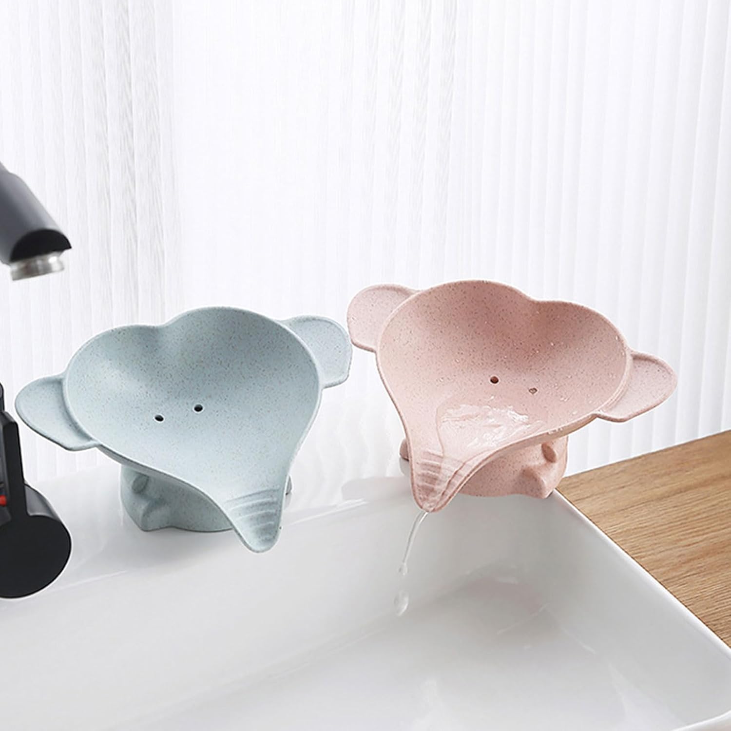 2 Pieces Little Elephant Soap Dish for Kids
