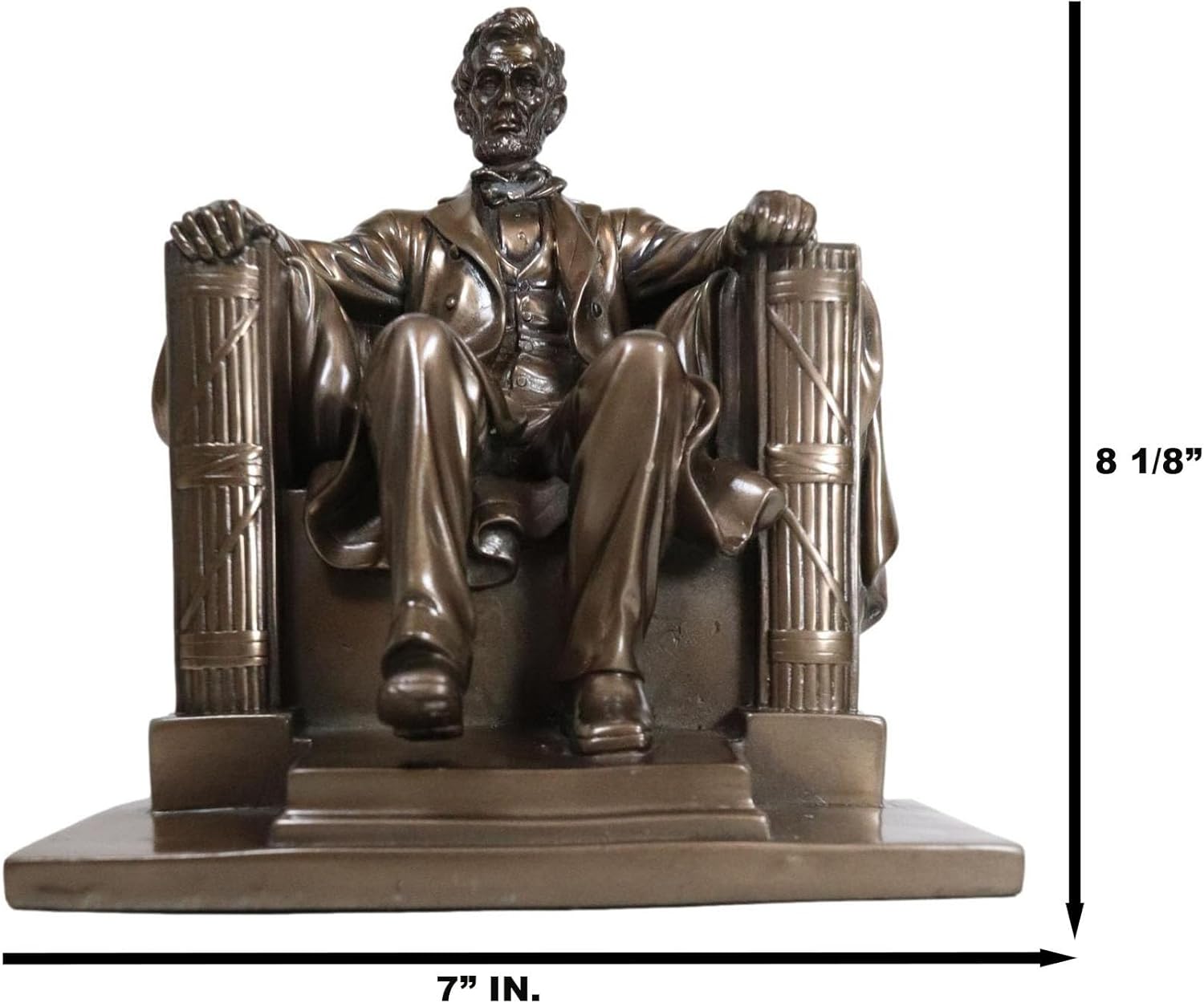 Ebros Gift Faux Bronze Lincoln Figurine 8 H