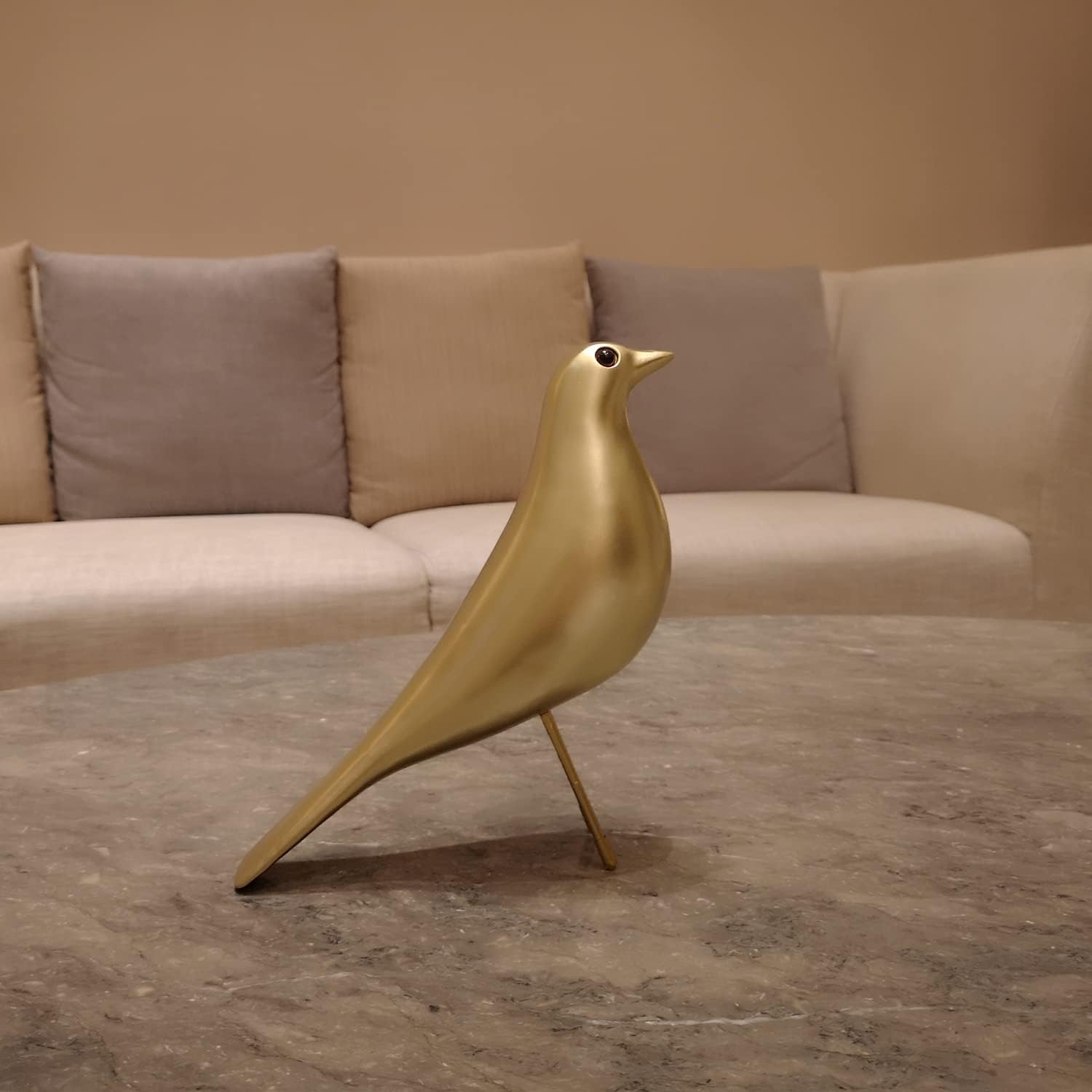 Mid Century Style Desk Bird Ornament in Gold