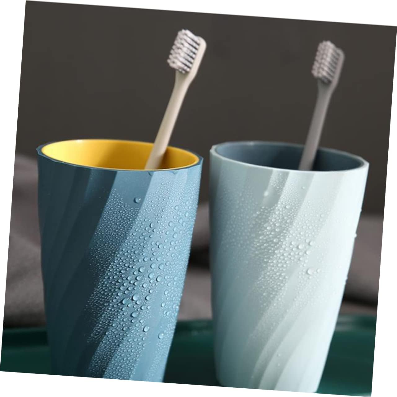 Ciieeo 2pc Travel Toothbrush Mug Set