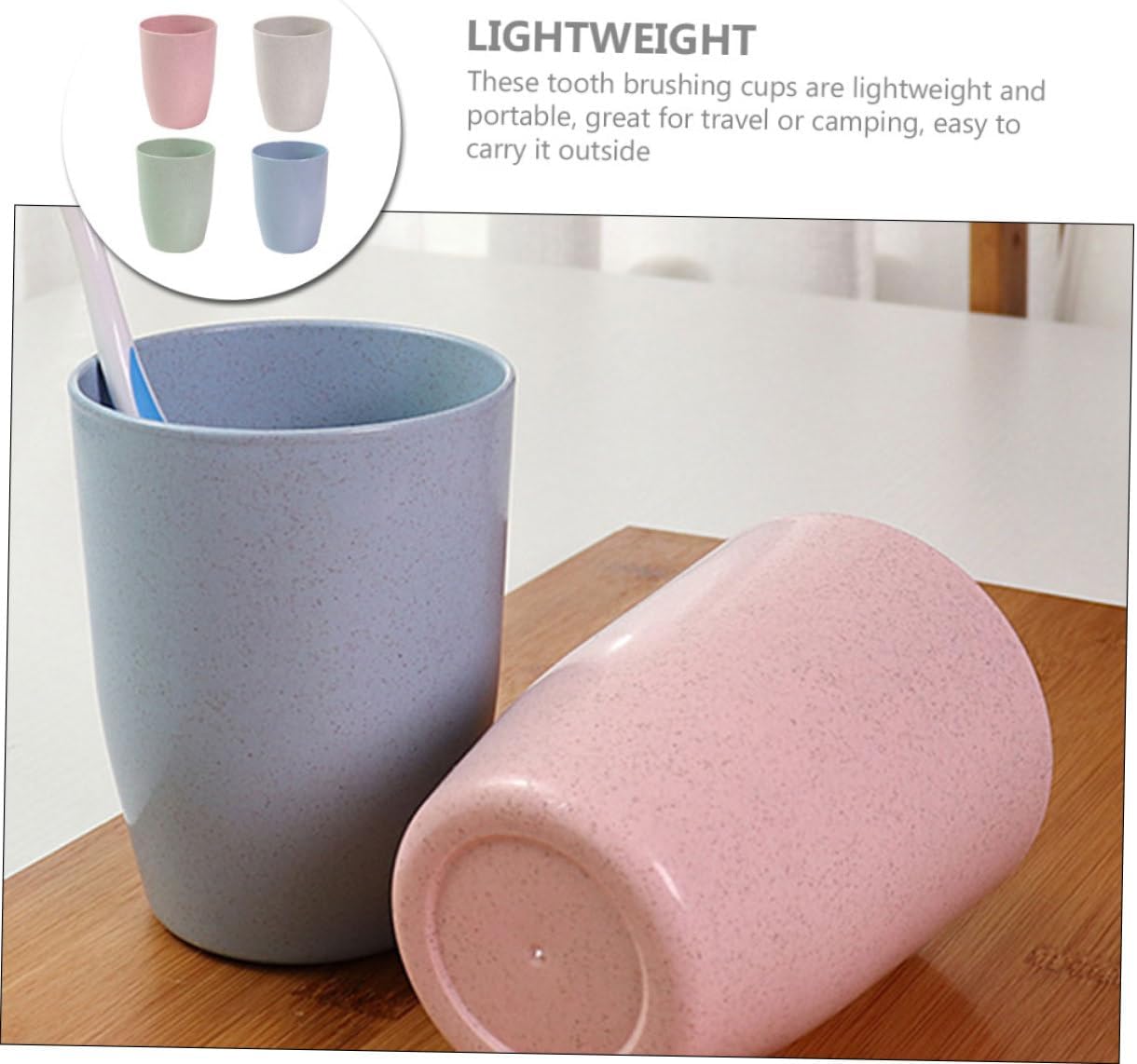 BRIGHTFUFU Wheat Straw Toothbrush Cup Holder for Bath