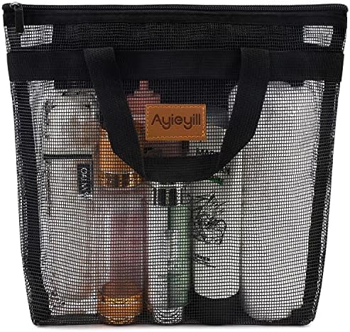 Ayieyill Portable Shower Caddy with Zipper - Black
