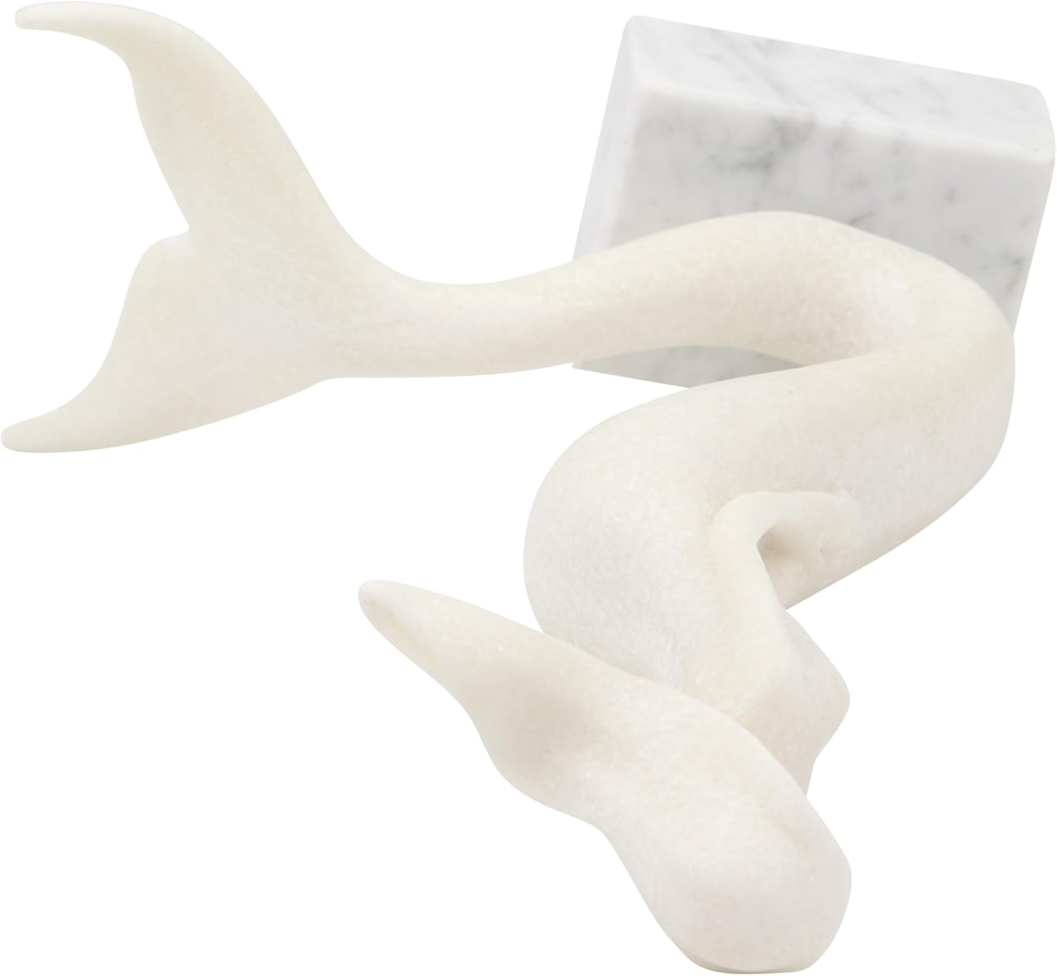 White Marble Mermaid Statue 14 Inch Home Decor 1