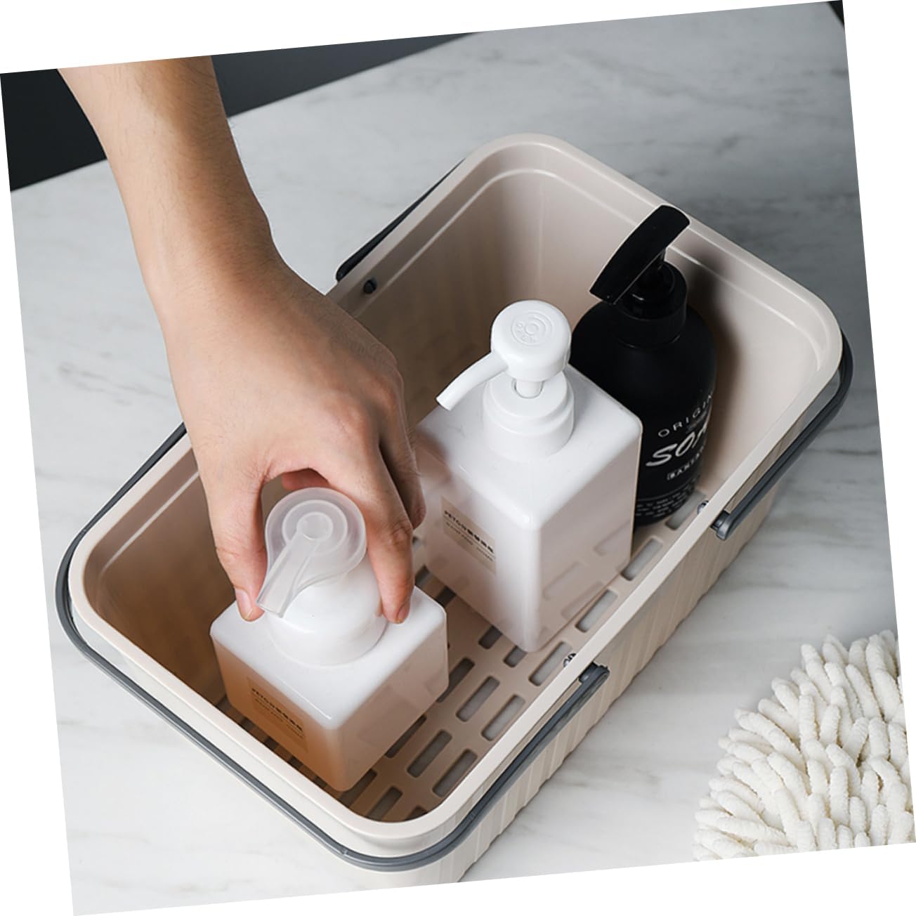 CANIGHT Portable Shower Basket with 2 Handles for Bathroom Storage