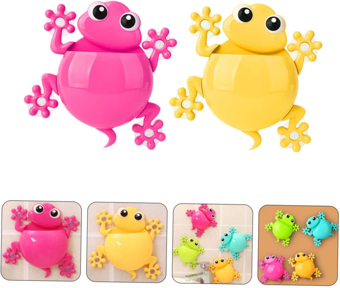 2Pcs Cute Cartoon Gecko Toothbrush Holder with Suction Cup