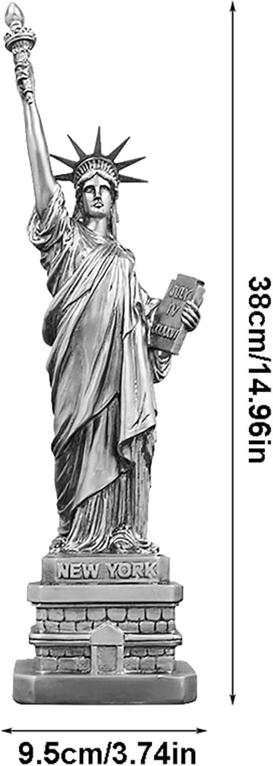 Elegant Statue of Freedom Women God Resin Ornament Silver 1