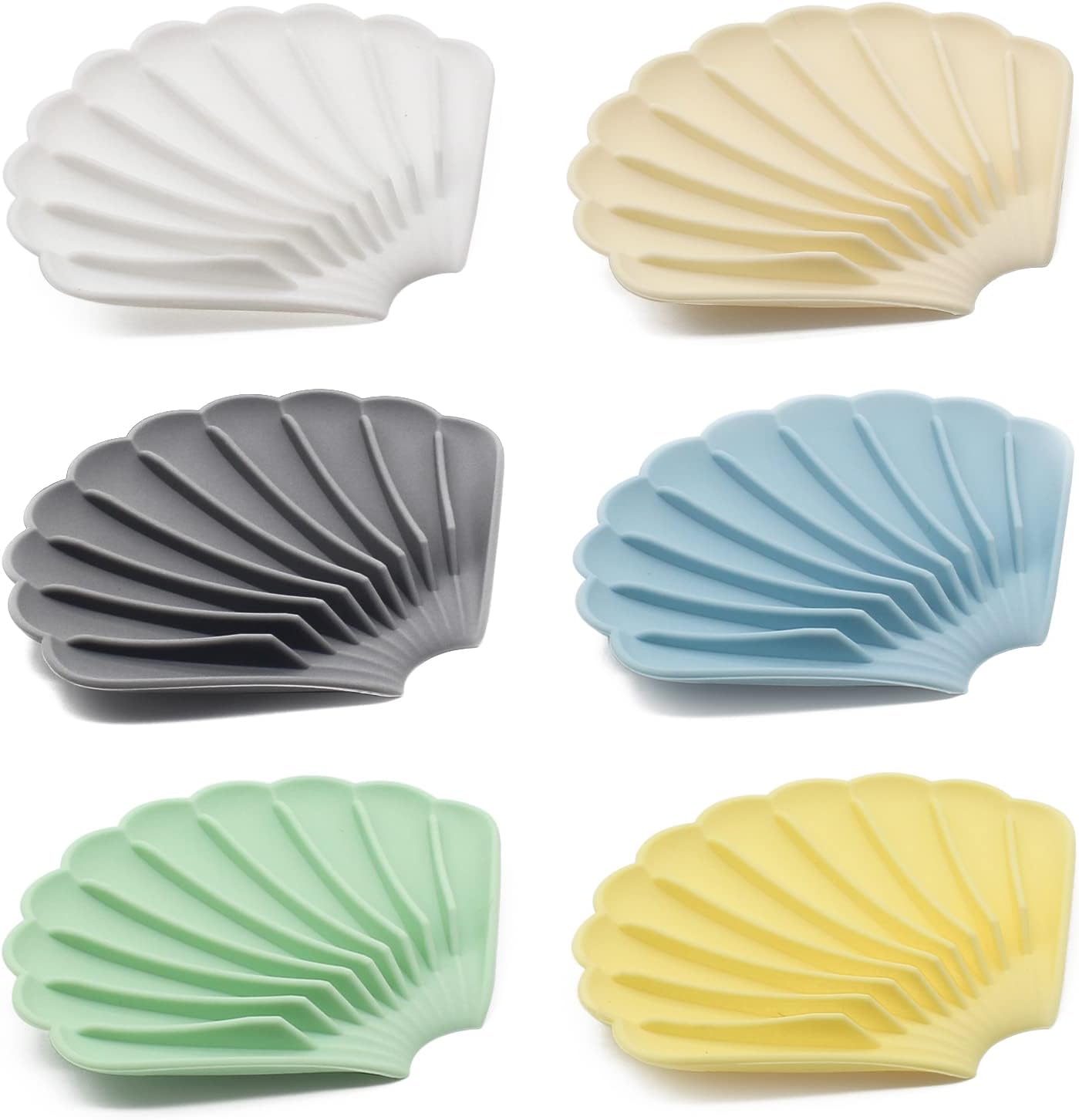 ReignSword 6 Pcs Silicone Soap Dishes with Drain