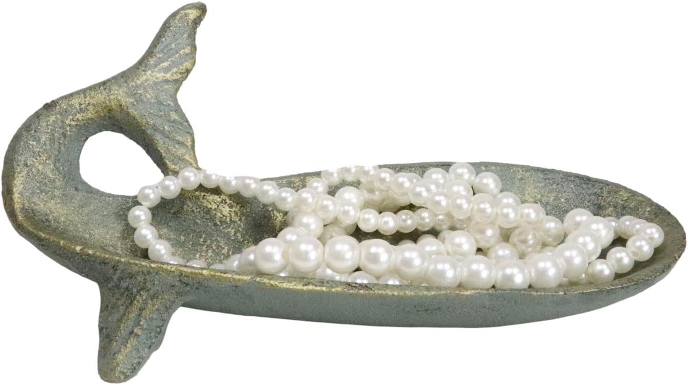 Ebros Gift Cast Iron Whale Soap Dish Tray