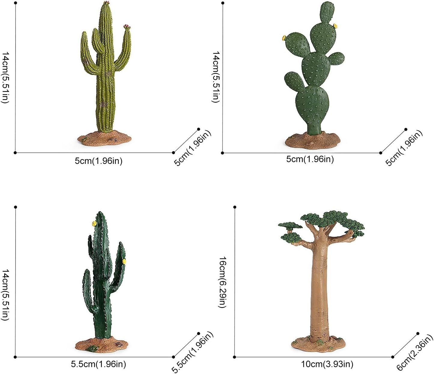 PVC Cactus Statue Home Decor Farmhouse Figurine