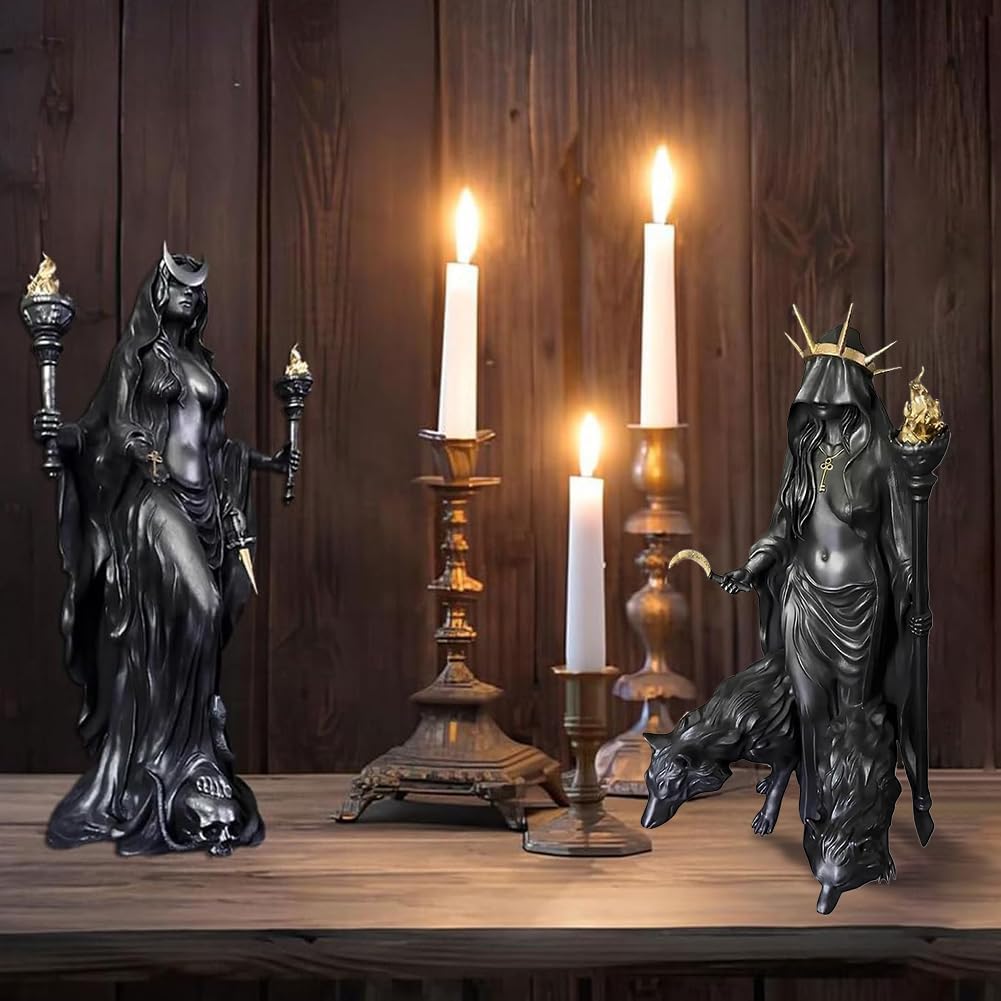 Hekate Niktipolos Statue - Greek Goddess with Magic Hounds
