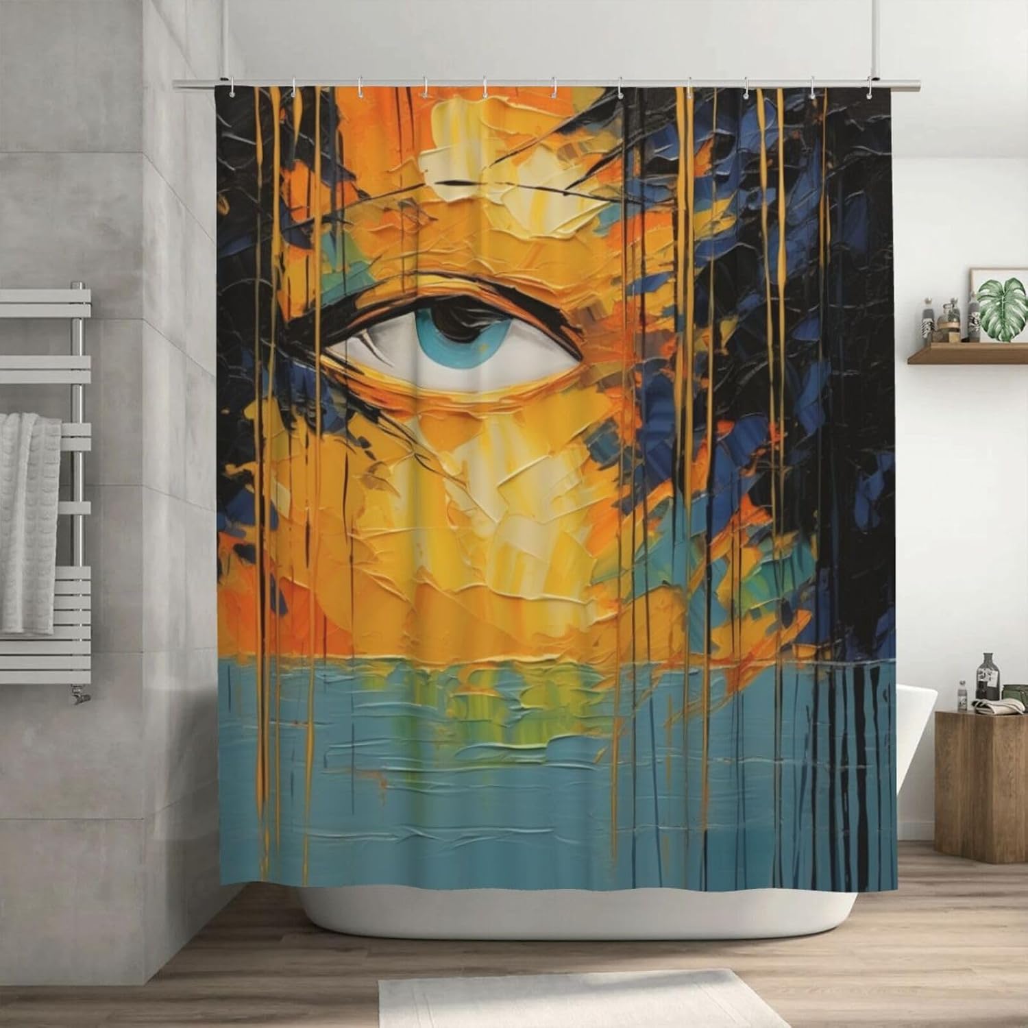 DAOWANGZUO Girls Eye Shower Curtain Set