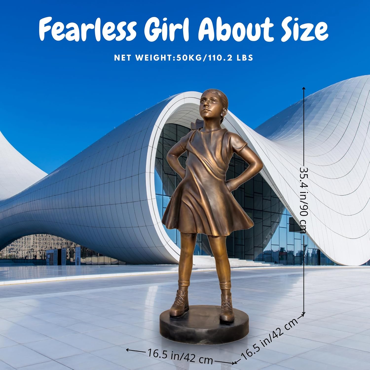 Fearless Girl Bronze Sculpture - Large Wall Street Artwork Replica