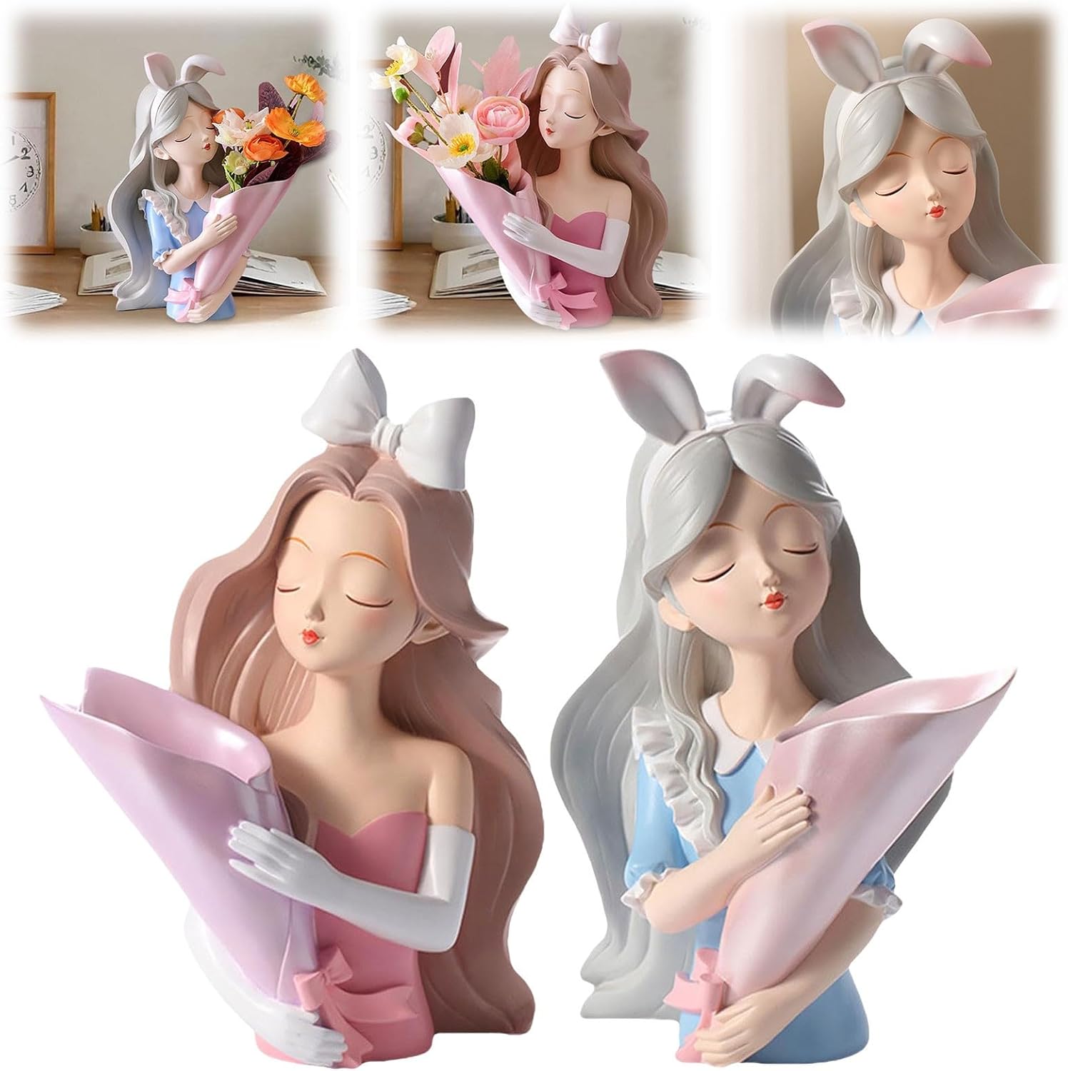 Nudsfuii Girls Statue and Vases Figurines Home Decor