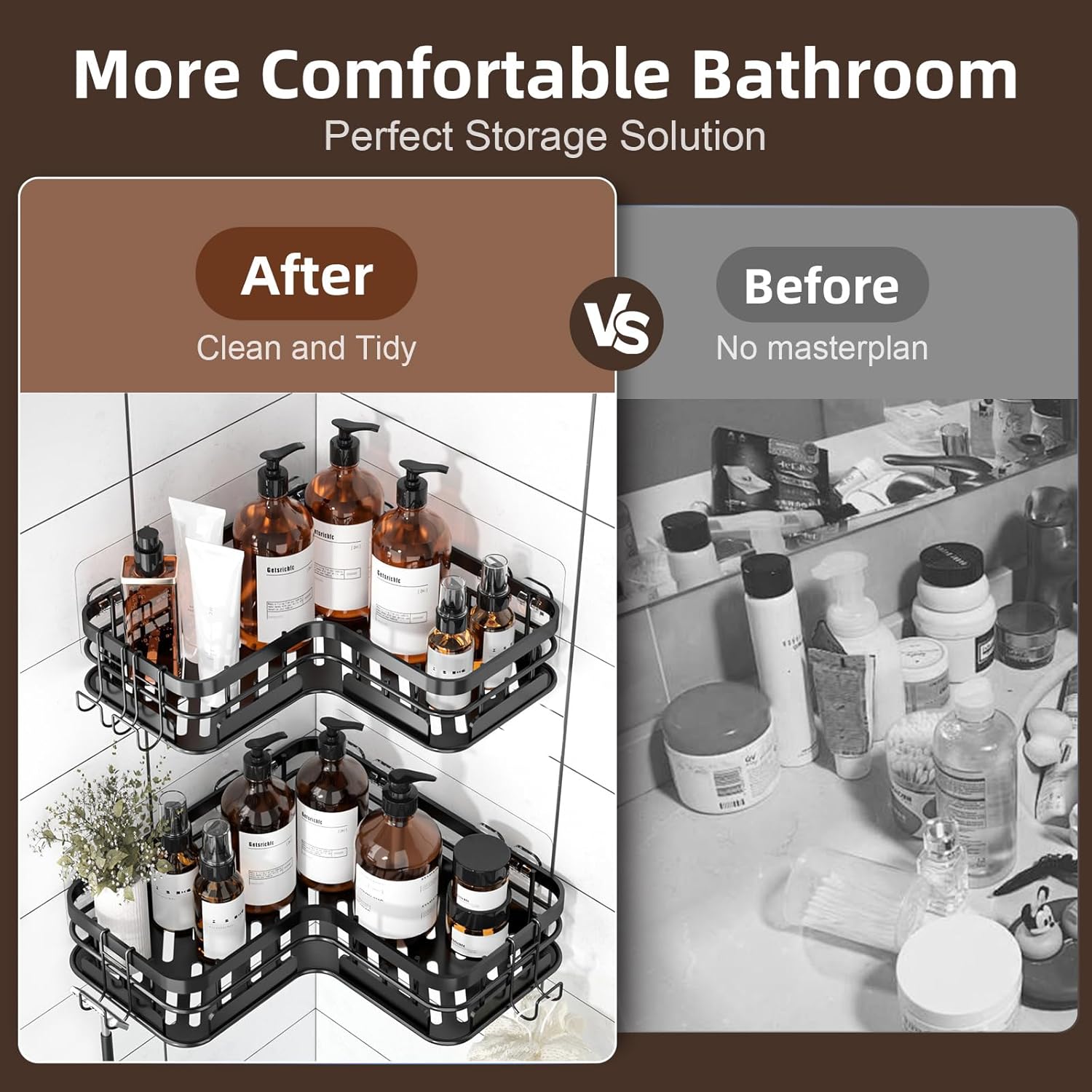 Getsrichfc Corner Shower Caddy 3 Pack Set 1