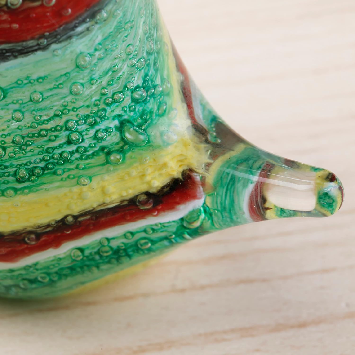 Yao Yuan Handmade Murano-Style Glass Bird Statue Decor