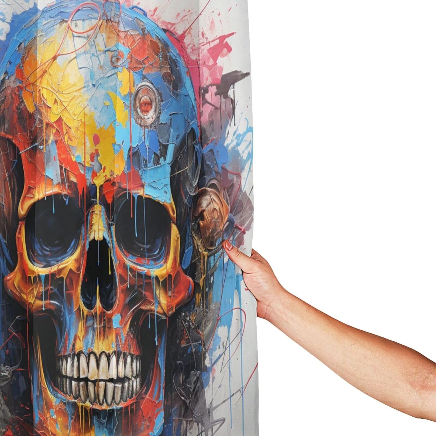 Mysterious Skull Art Shower Curtain Set with 12 Hooks