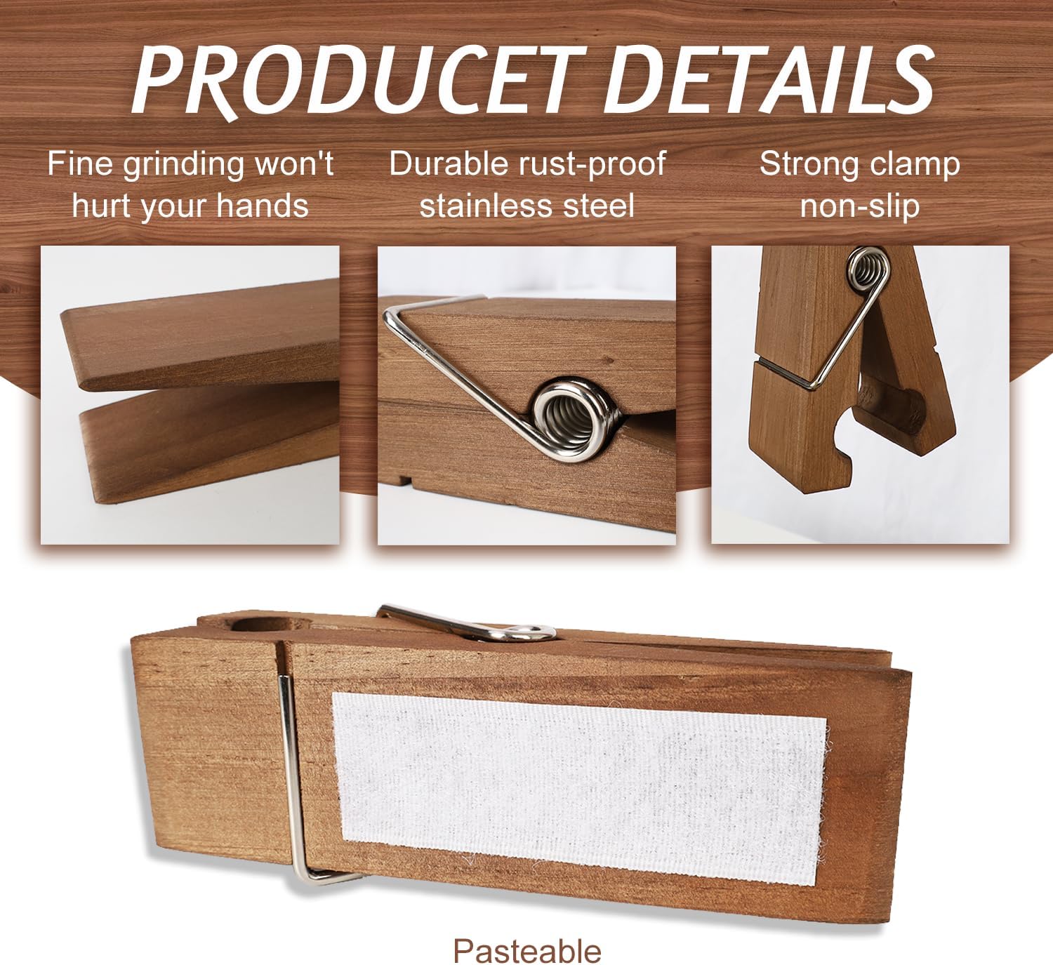 Wood Towel Hooks for Bathroom Light Brown S
