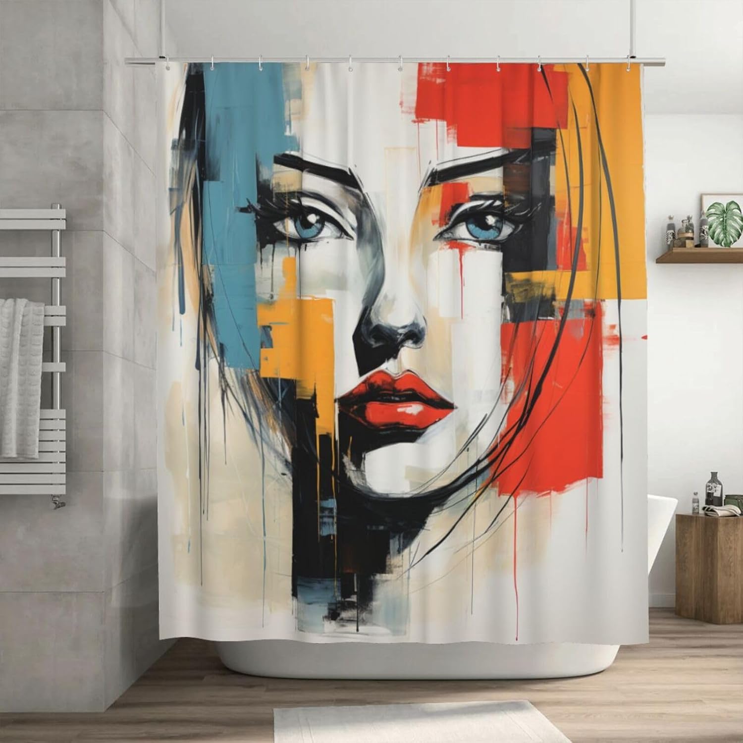 DAOWANGZUO Boho Farmhouse Shower Curtain Set with 12 Hooks