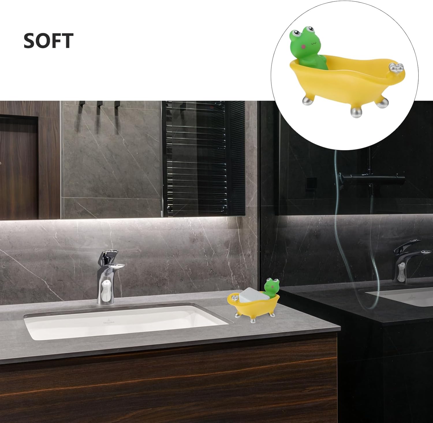 Ciieeo Bar Soap Holder Frog Cartoon Soap Dish for Home and Bath